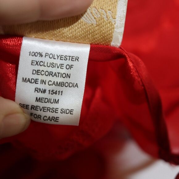 Inner Most Vintage Red Heart Chemise Lingerie Feather Trim Medium - Picture 13 of 13